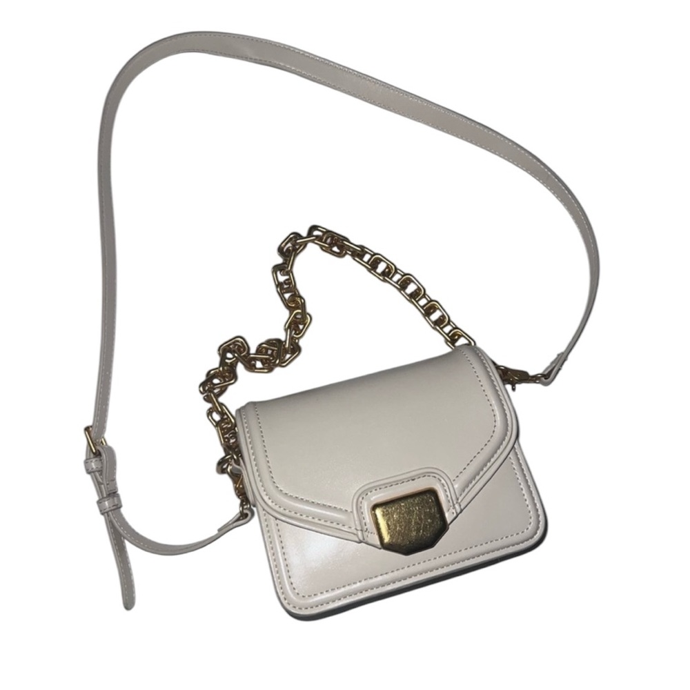 ZARA Cream Crossbody Bag Gold Chain Strap